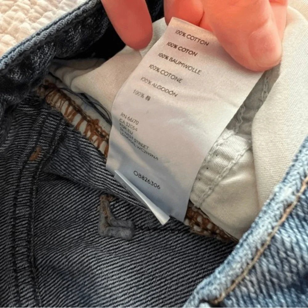 ✨ Free People We the Free Women's Denim Button Fly Mini Skirt Raw Hem 29